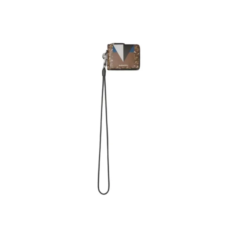 Burberry Leather Wallet, Card Holder, Coin Purse, Necklace, Pouch Men's Mahle Brown-2