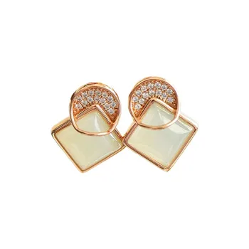 Jade Ink Love Hetian Jade Earrings White Jade Women's