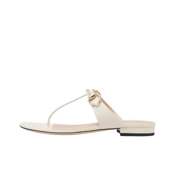 GUCCI Horsebit Flip Flops Women's White
