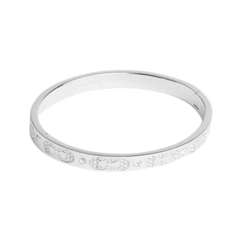 COACH Brass Plated, Glass, Cubic Zircon Bangles Women's Silver-0
