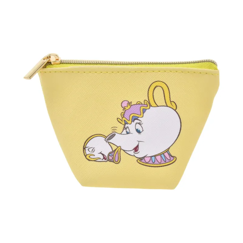 Disney Leather Coin Purse Small Size Women's Yellow-0