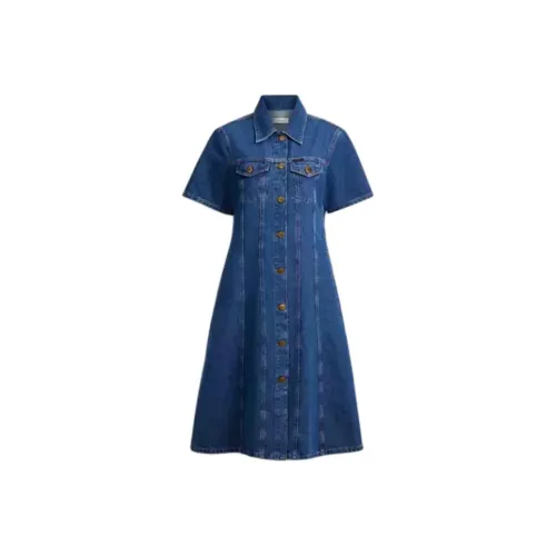 COACH Short Sleeved Dress Women's Blue
