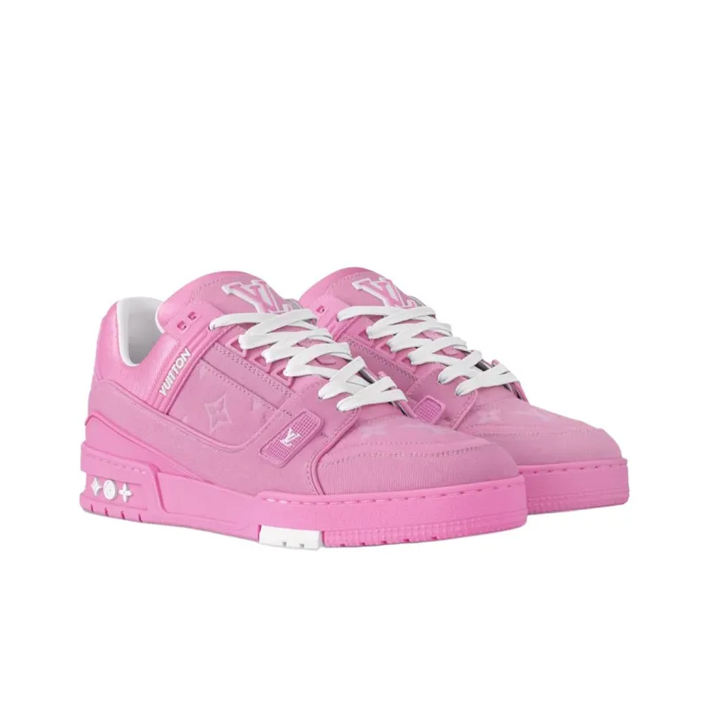LOUIS VUITTON Trainer Low Top Skateboard Shoes Women's Pink-2