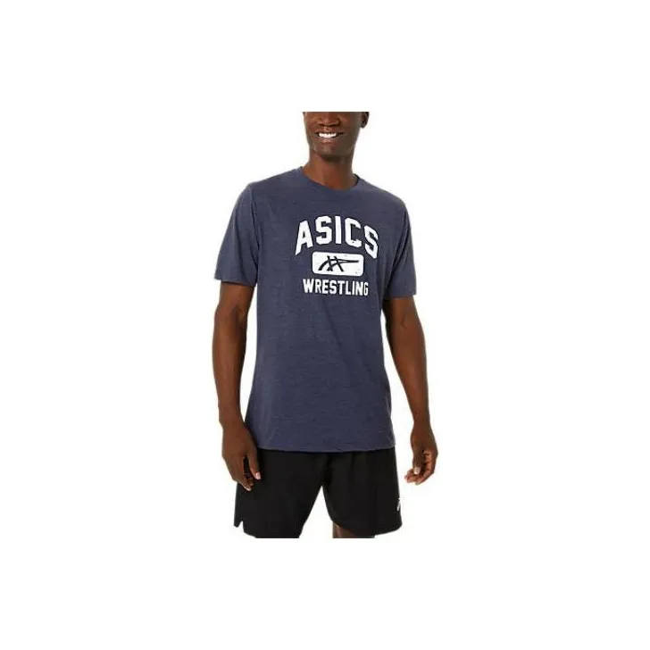 Asics Unisex Wrestling Graphic T-Shirts Unisex Dark Blue-0