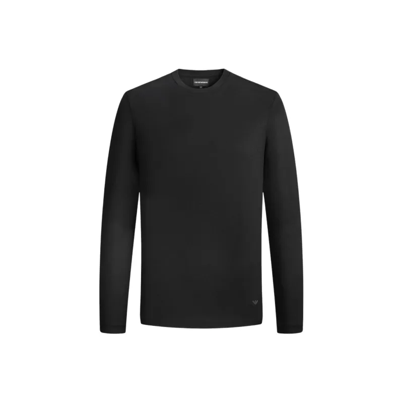 EMPORIO ARMANI Long Sleeved Crewneck Straight Hem Top-0