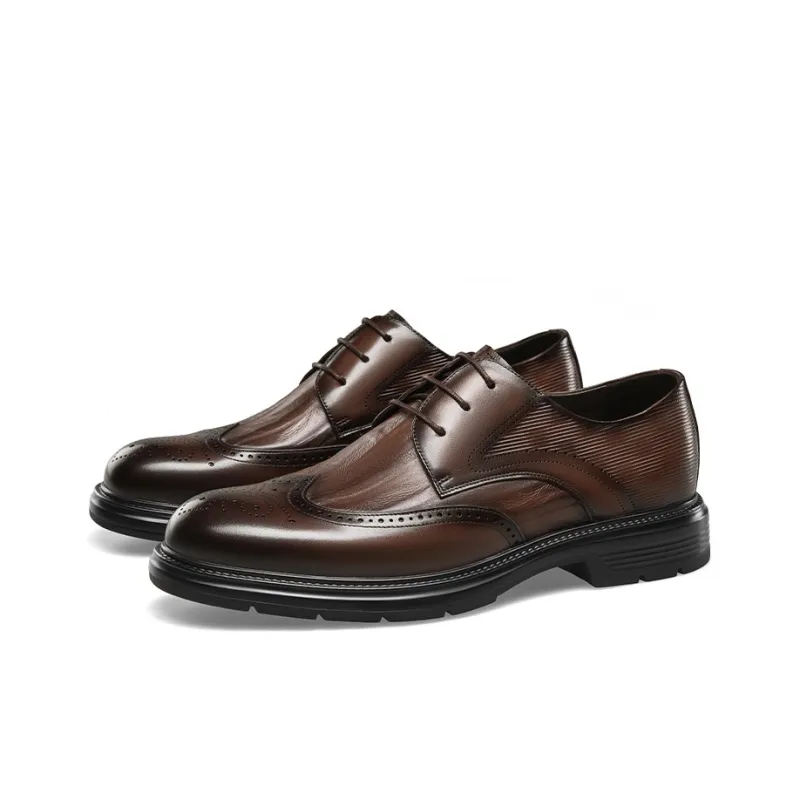 KANGNAI Dress Shoes Men Black/Brown-7