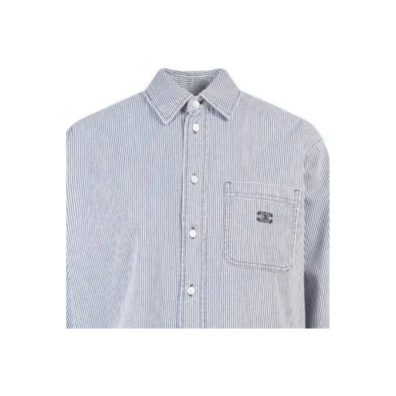 CELINE Shirts Women's Light Blue-4