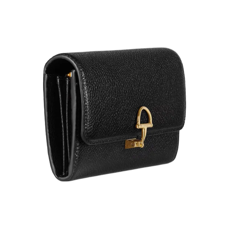 GUCCI Grain Leather Wallet Women's Black-1