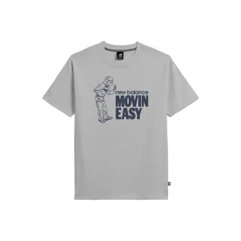 New Balance Movin Easy T Shirts Men Sport Gray