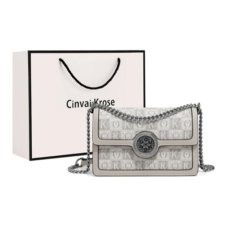 Simvay Clos PVC And Synthetic Leather Shoulder Bag Crossbody Bag Shoulder Bag Small Size Women's Gray Print/Black Print-0