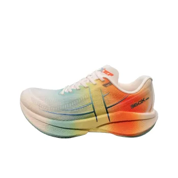 XTEP 360X 2.0 Breathable Lightweight Low Top Carbon Plate Marathon Training Running Shoes Men's White Cyan Orange