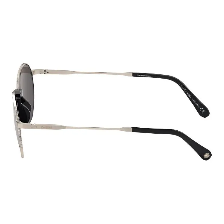 OMEGA Metal Round Sunglasses Men's Silver-2