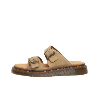 Dr.Martens Josef Suede Slide Sandals Savannah Tan Bronx Suede