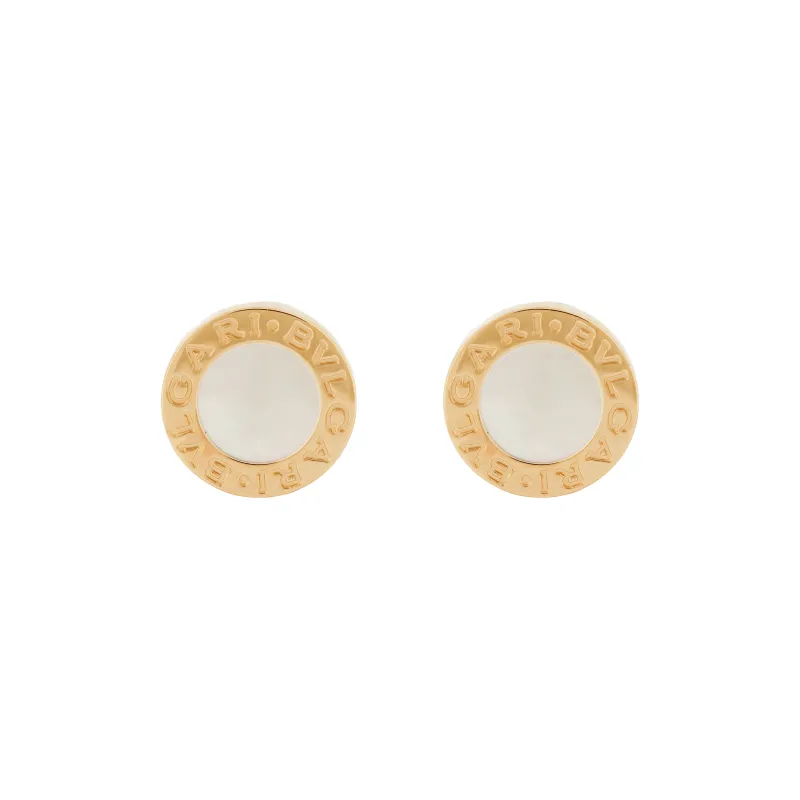 BVLGARI 18K Rose Gold, Mother Of Pearl Stud Earrings Unisex-0