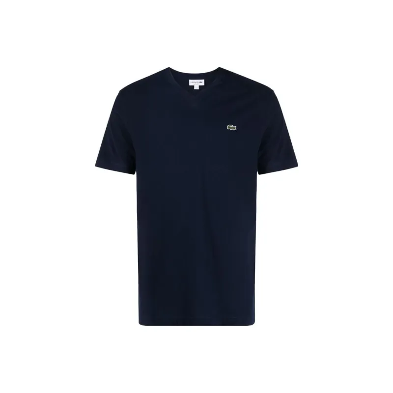 LACOSTE Logo-patch V-neck T-shirt-0