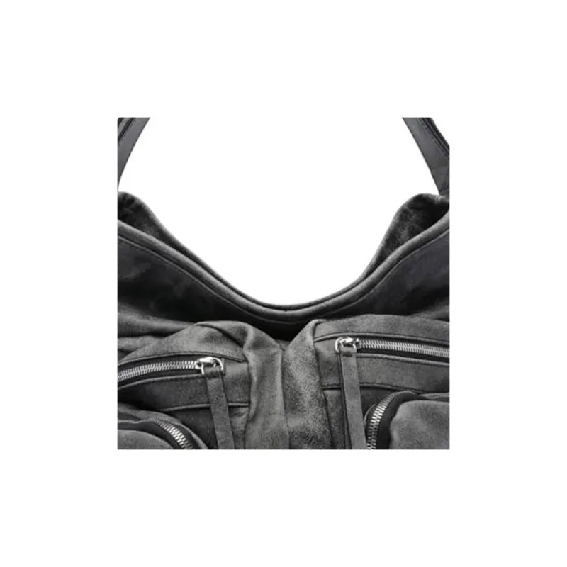 Vic Matie Calfskin Shoulder Bag Women's Gray-1