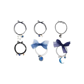 ROYALSASA Rubber Band Ribbon Alloy Accessories Hair Tie Women's