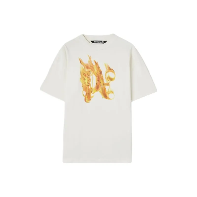 PALM ANGELS Burning Monogram Print T Shirt-0