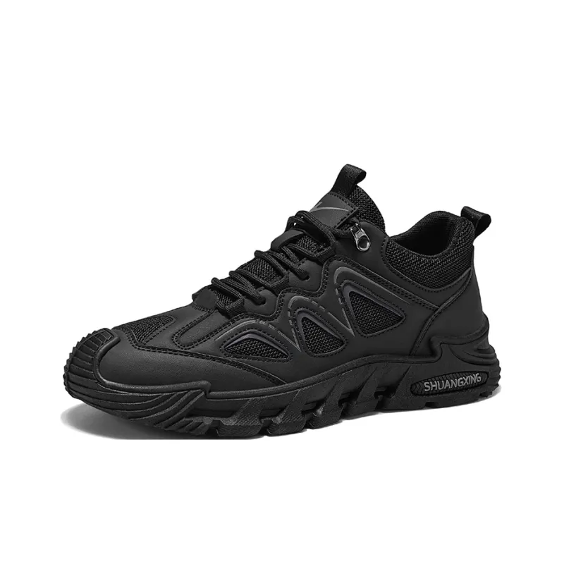 Binary Wear resistant, Lightweight, Breathable, And Non slip. Low Top Casual Shoes Men's Black-1
