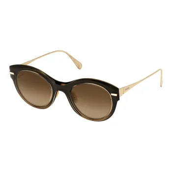 OMEGA Metal Cat Eye Sunglasses Women's Black