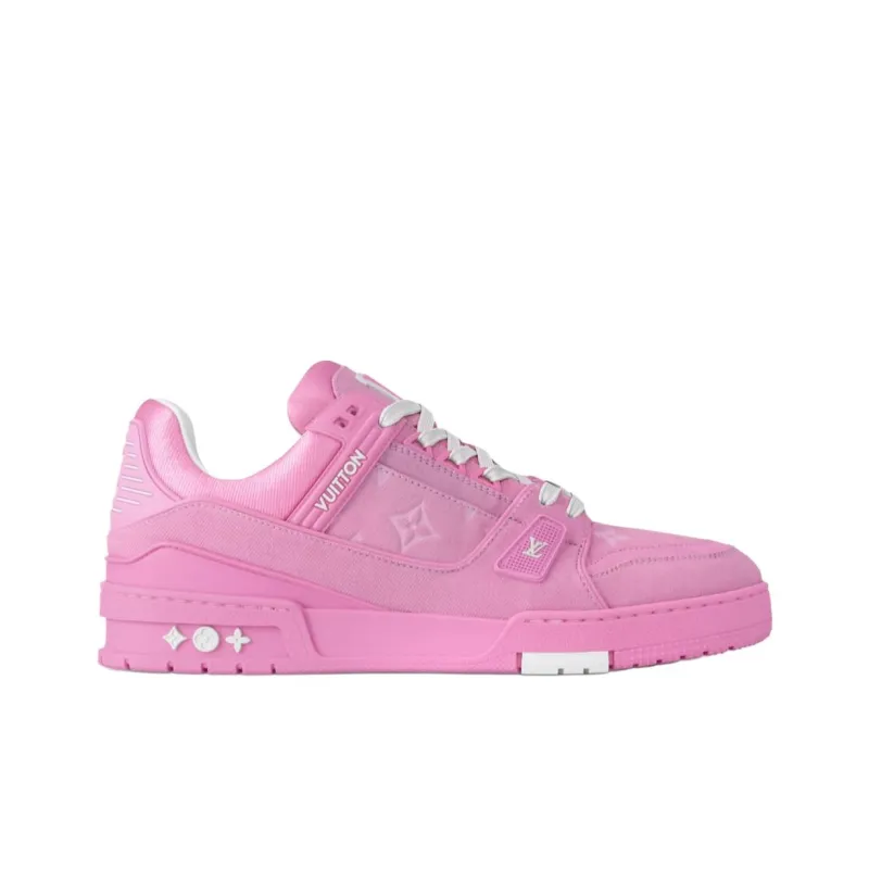 LOUIS VUITTON Trainer Low Top Skateboard Shoes Women's Pink-1