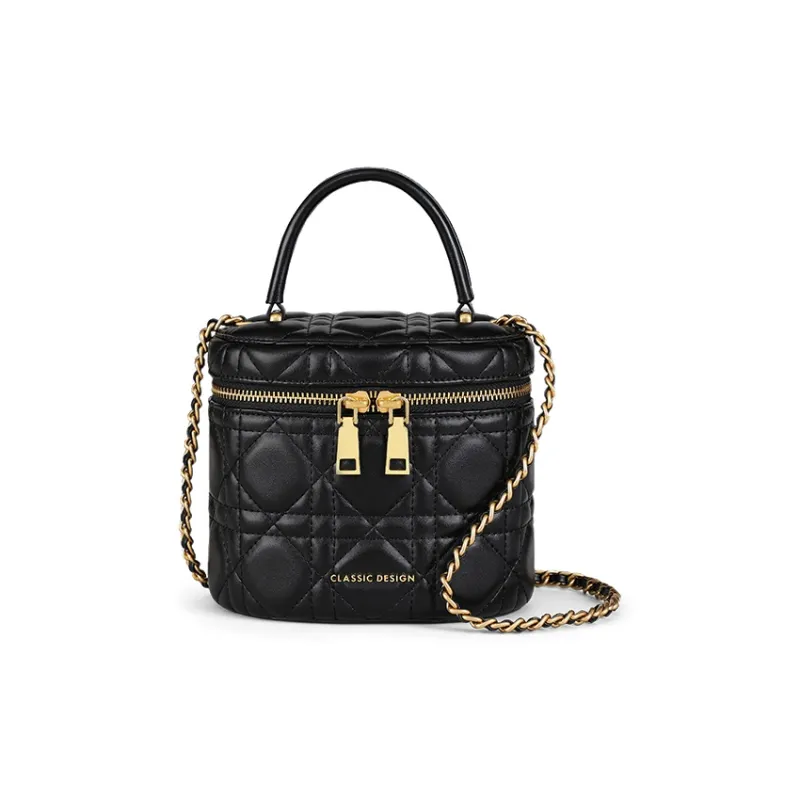 VINEY Cow Leather Shoulder Bag Crossbody Bag Small Size Women's Elegant Black-1