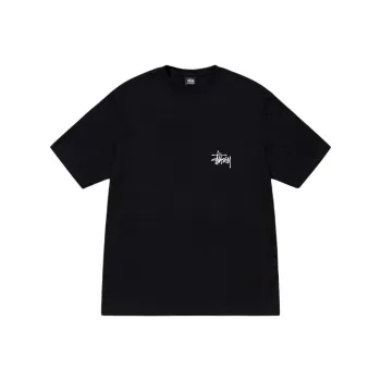 Stussy Ribbed Letter Print Cotton Pullover T Shirt