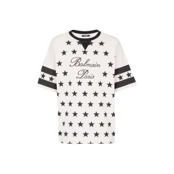 BALMAIN Star Printed Oversize T Shirt