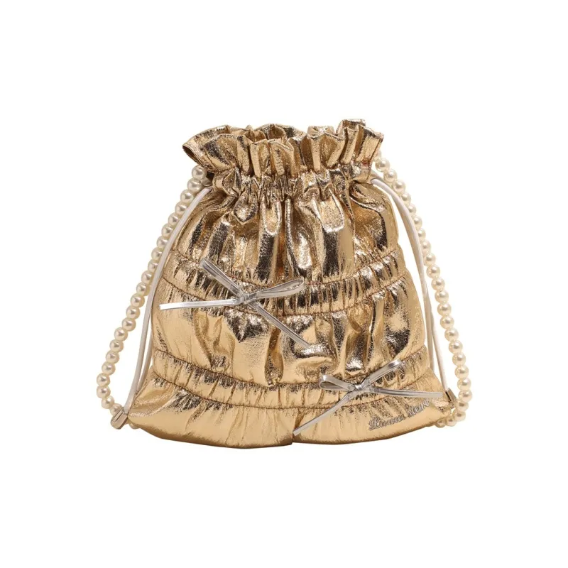 NOMK PU Shoulder Bag, Crossbody Bag Women's Gold/Black/Silver-3