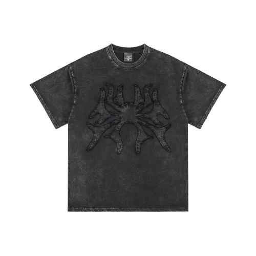 PILOTDRAGON American Short Sleeved T Shirts Unisex Washed Gray