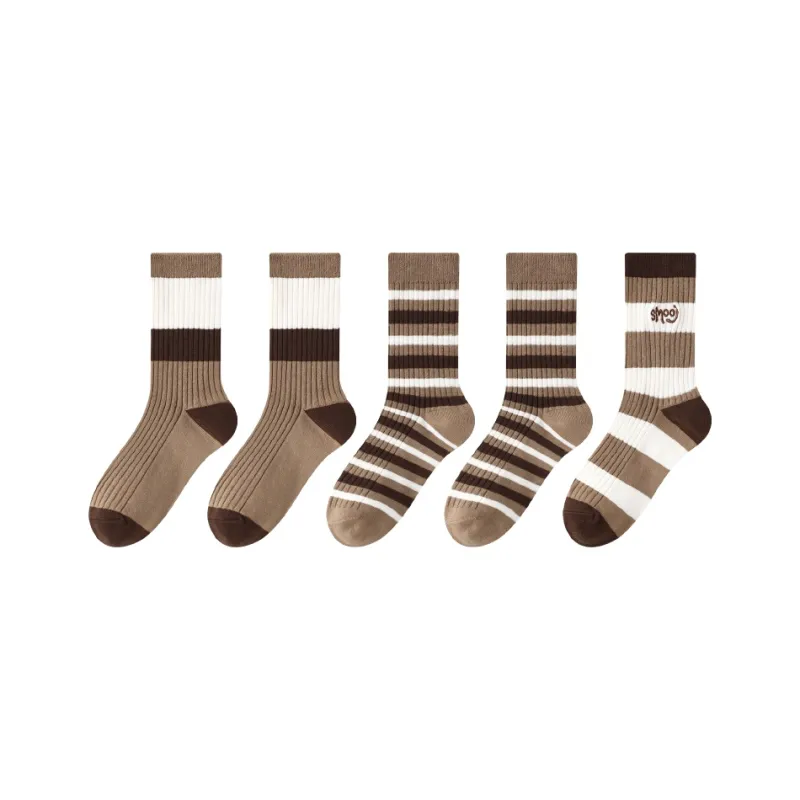 PLANDOO Mid Calf Socks Unisex 5 Pack-5