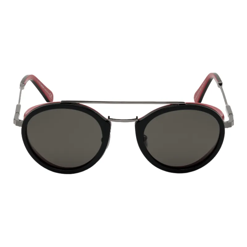 OMEGA Metal Acetate Aviator Sunglasses Unisex Black-1