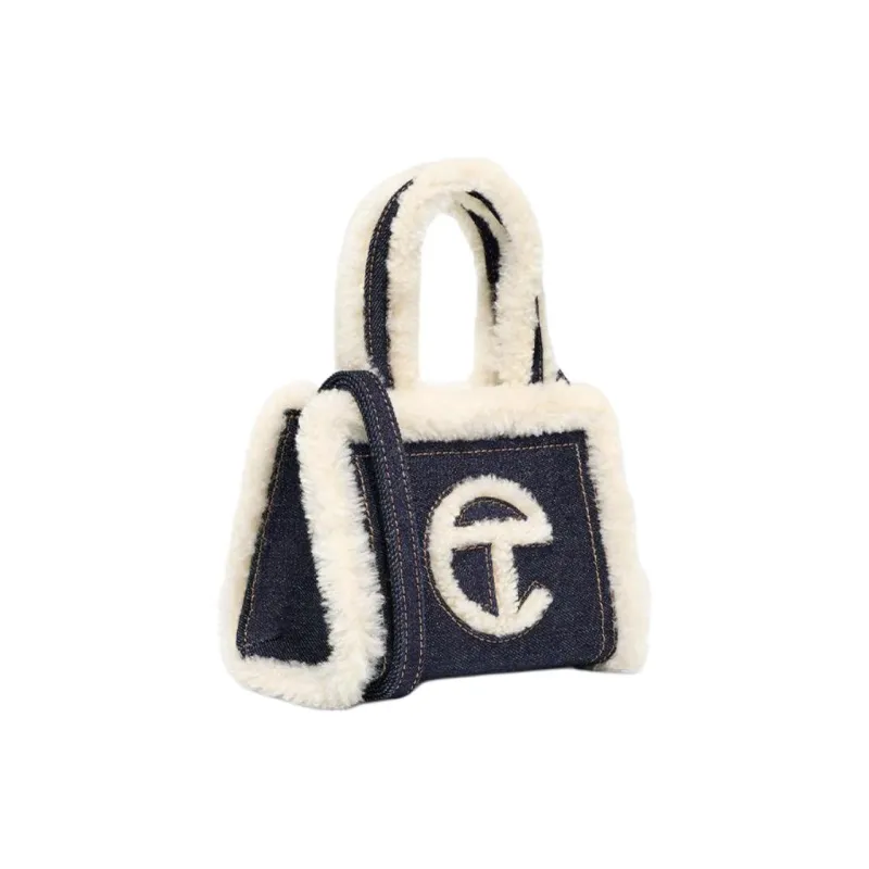 UGG Fabric Tote Bag Shopping Bag Portable Crossbody Bag Shoulder Bag Small Size Women's Denim Blue-1
