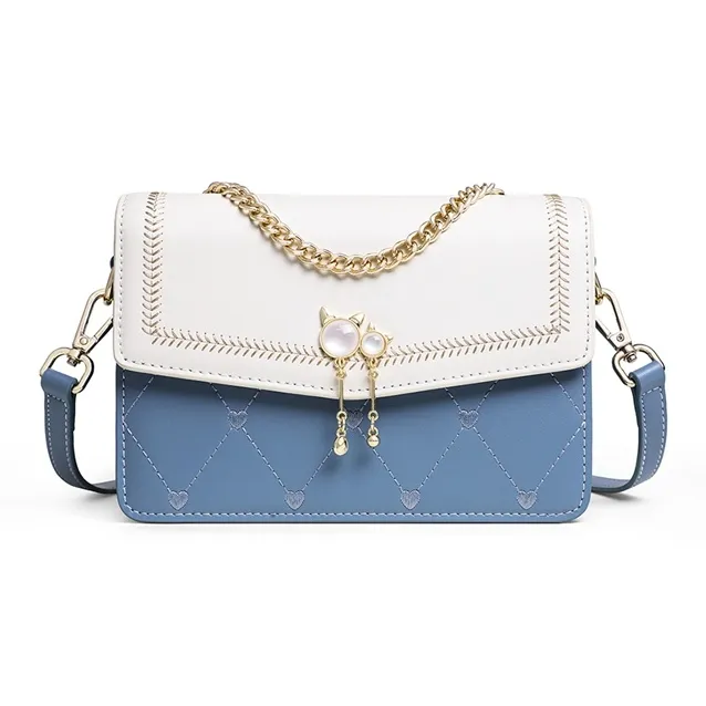 C°BANNER Split Cow Leather With Synthetic Leather Chain Small Square Bag Shoulder Bag Regular Women's Multicolor-7