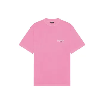Balenciaga T Shirt Loose Fit Unisex Pink