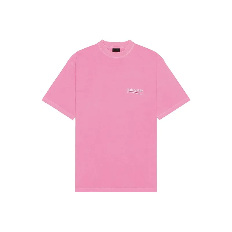 Balenciaga T Shirt Loose Fit Unisex Pink-0