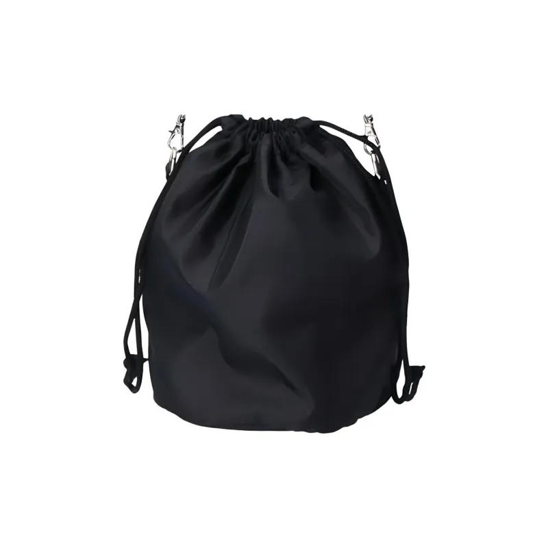 EDT Polyester Bucket Bag Shoulder Bag Crossbody Bag Small Size Unisex Black-2