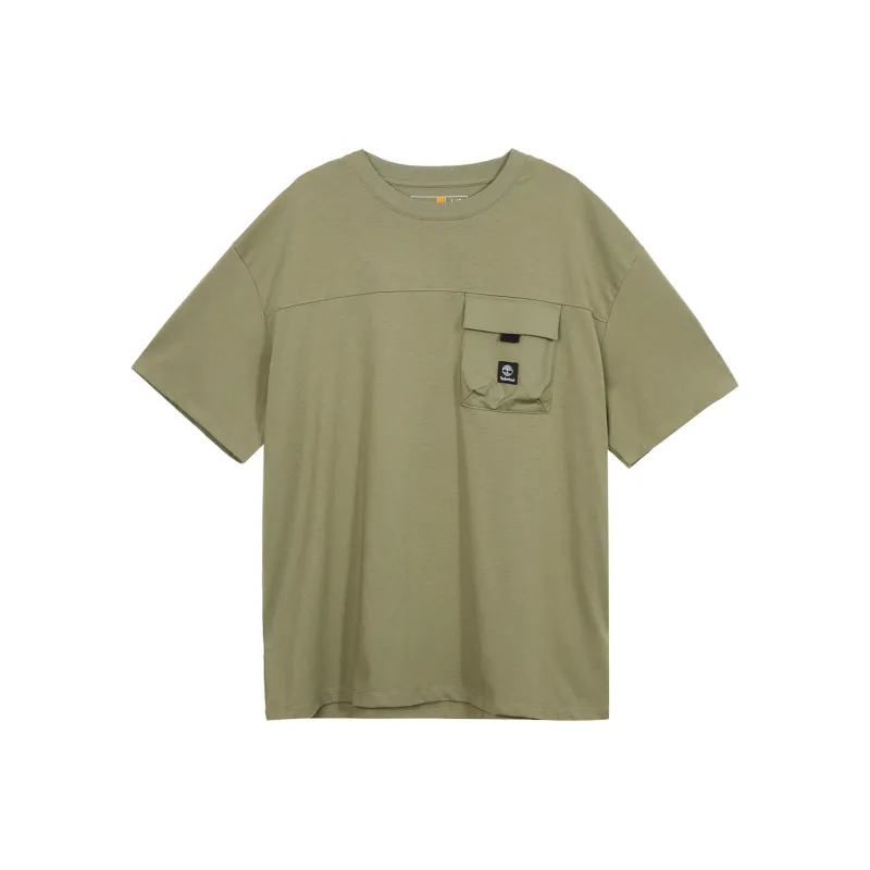 Timberland Drop Shoulder Sleeve T Shirt Unisex Green-0