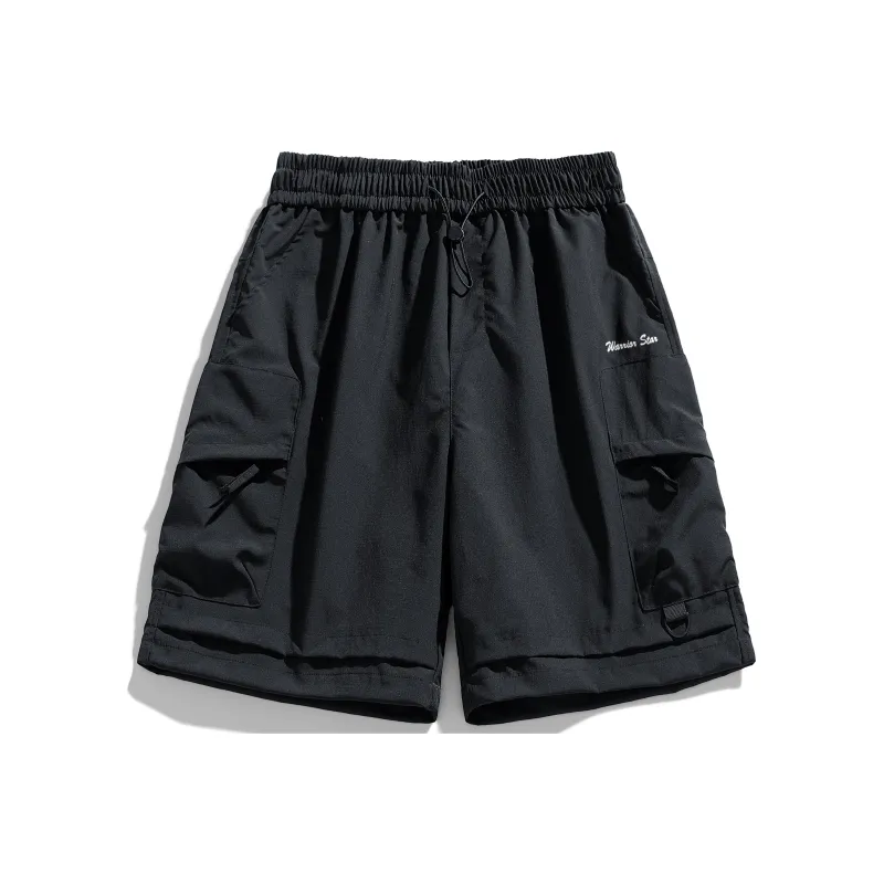 Warrior Huichao Riding The Wind Collection Cargo Shorts Unisex Light Red-6