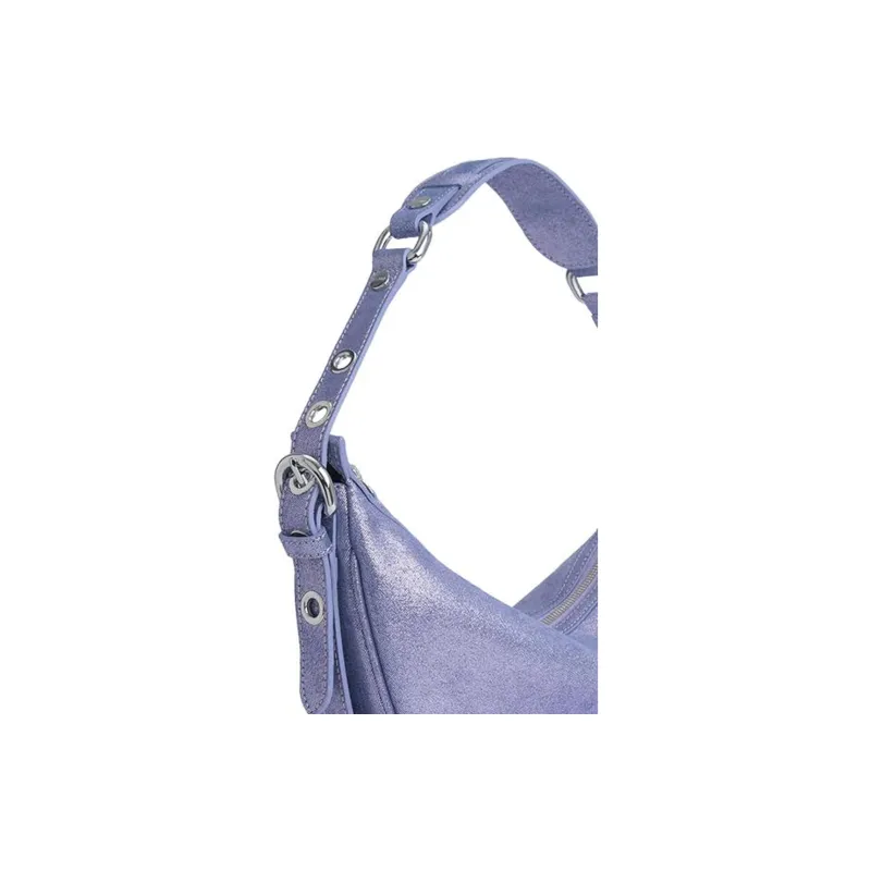 By Far Gib Lamé Leather Shoulder Bag-3