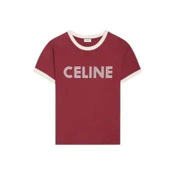 CELINE T Shirts Men Grape Red