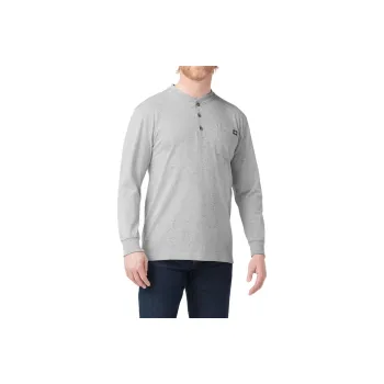 Dickies Heavyweight Long Sleeve Henley T-Shirt T-Shirt Men's Hemlock Gray