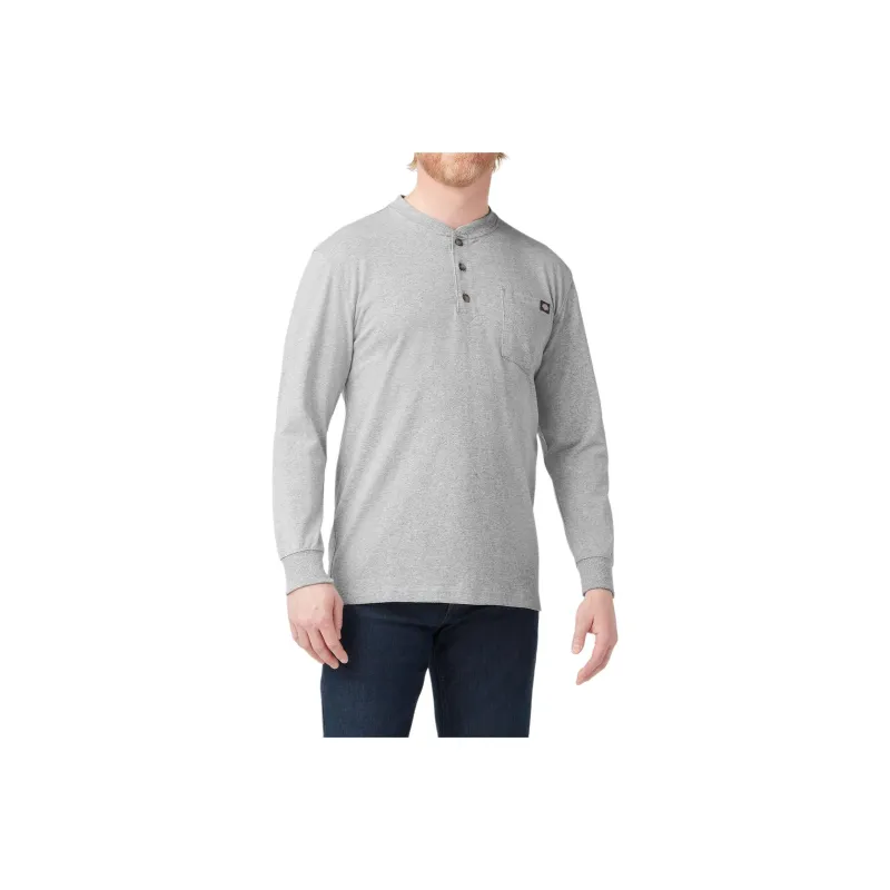 Dickies Heavyweight Long Sleeve Henley T-Shirt T-Shirt Men's Hemlock Gray-0