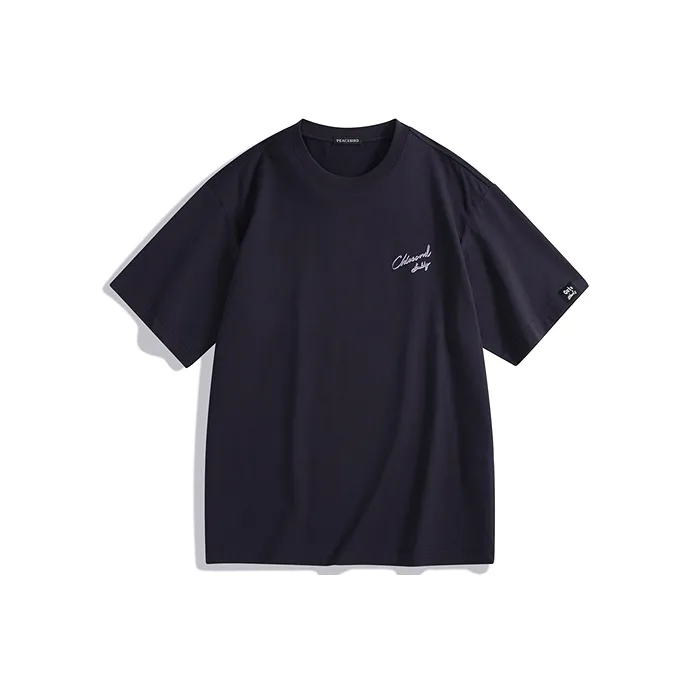 PEACEBIRD MEN T Shirts Men Dark Purple 1 Loose Fit-0