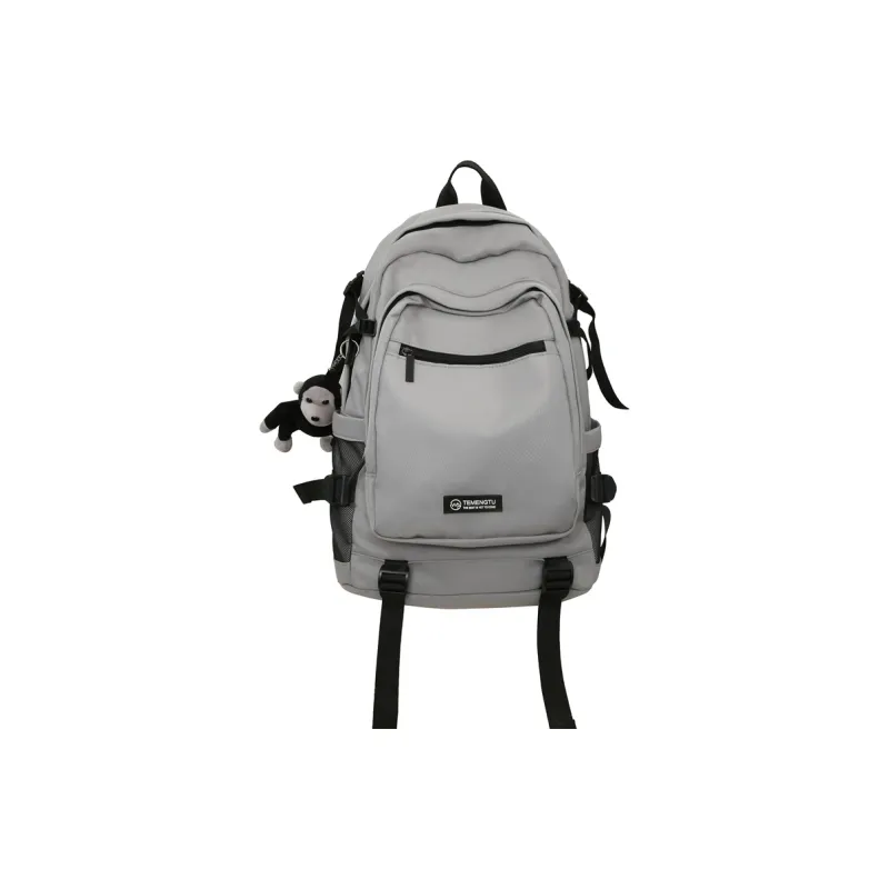 Travel Nylon Backpack Regular Unisex Black/Gray/Red/Light Purple-9