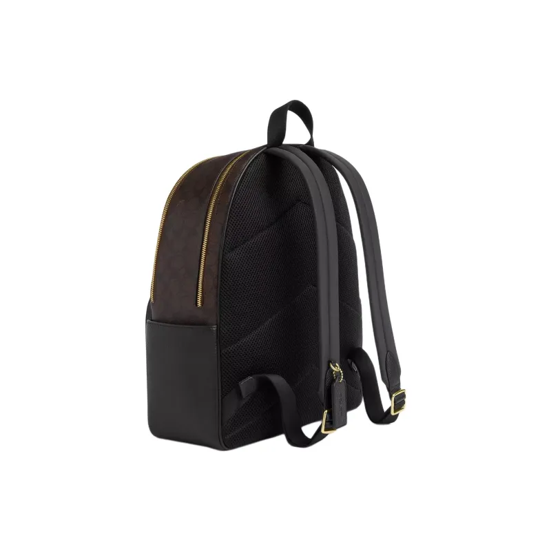COACH Court Signature Coated Canvas Backpack Tubas Women's Brown-1