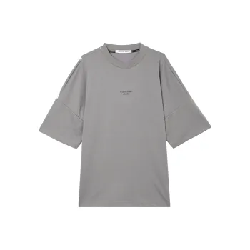 CALVIN KLEIN Drop Shoulder Sleeve T Shirt Men's Gray