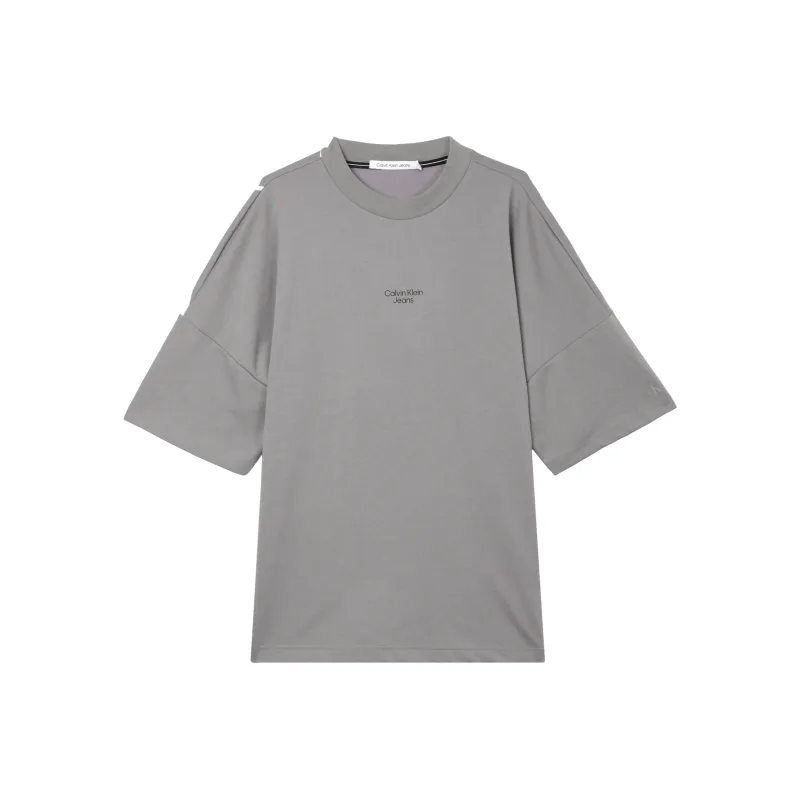 CALVIN KLEIN Drop Shoulder Sleeve T Shirt Men's Gray-0