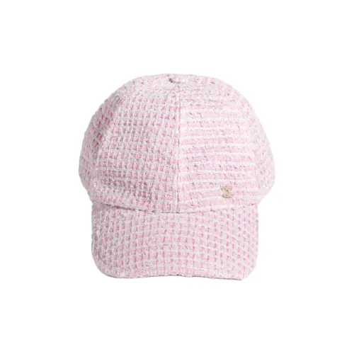 CHANEL Cotton Baseball Caps Unisex Pink