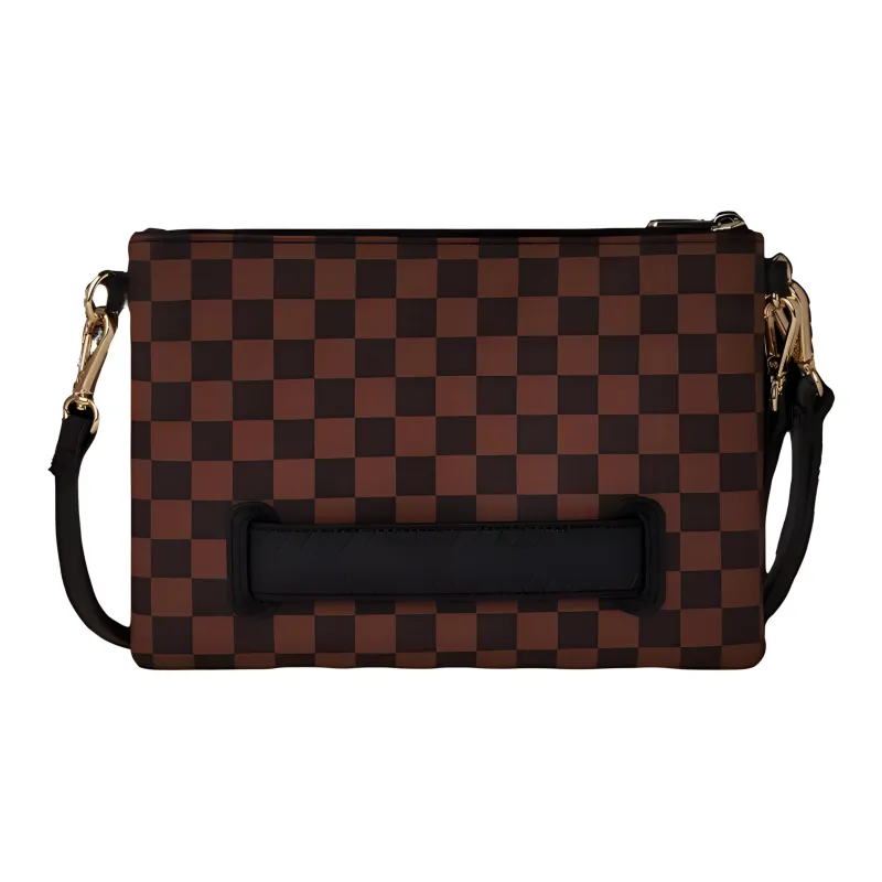 SPRAYGROUND Sharks In Paris Lenticular Champ Crossover Clutch Brown Checker-2